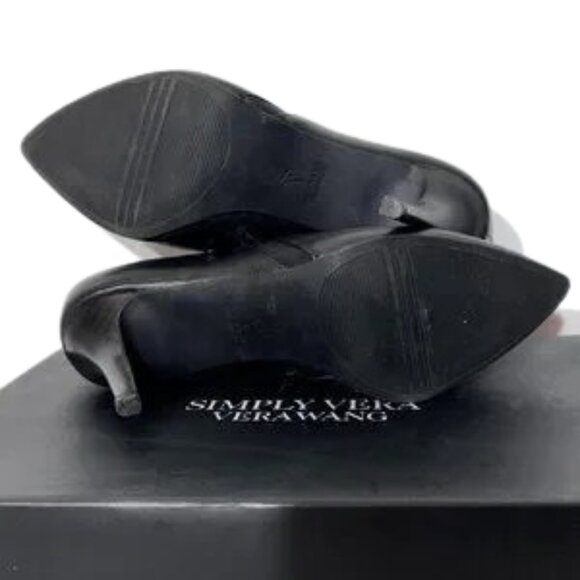 Simply Vera Genuine Leather Memory Foam Sock Black Women's Booties - Size 7 - Picture 3 of 7